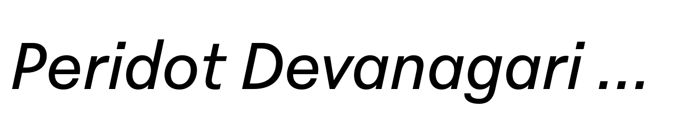 Peridot Devanagari Medium Italic